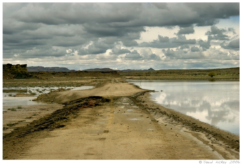 Southwest55 Mud-slick road between White Rock and Naschitti, New Mexico