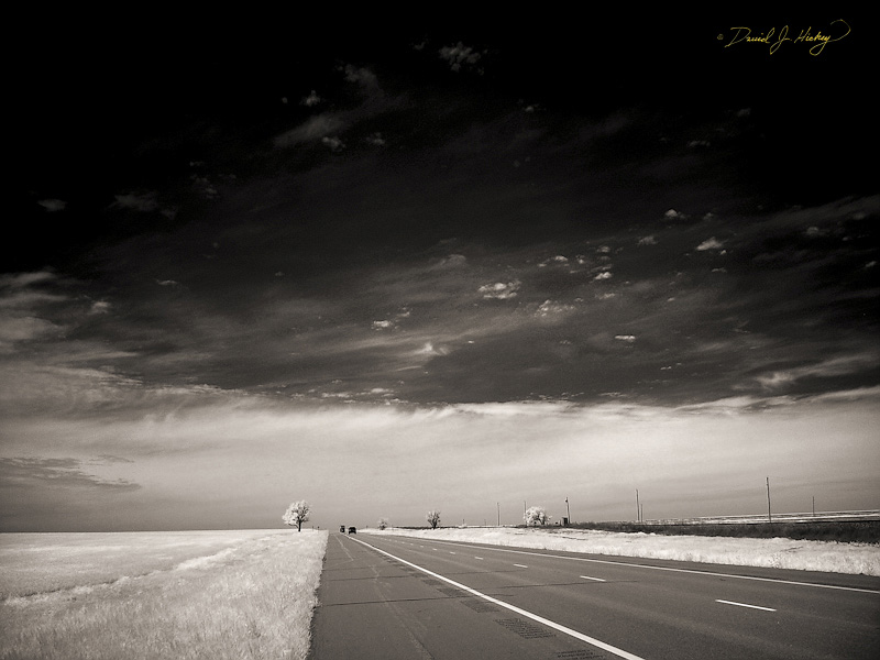 084 Kansas Back Road IV in Infrared, near Greensburg, KS -- Well okay, it's US Highway 54, but still pretty back roads for this boy.