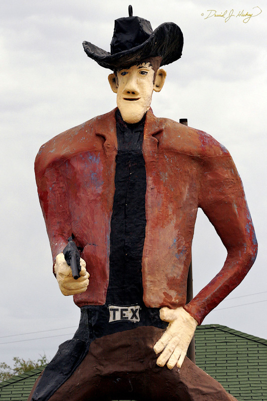 088 Tex, near Stratford, TX --  Oddly enough, I saw Tex's twin on the last day of the trip driving in New Jersey of all places!  At least I HOPE it was his twin and not this fellow tracking me down!