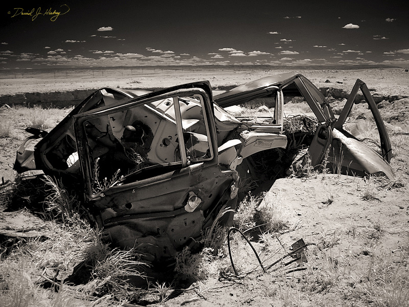 173 Wrecked Car in Infrared, near Naschitti, NM