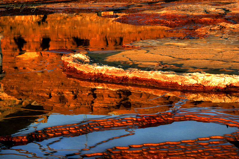 228 Setting Sun on Platform at Crystal Geyser, Green River, UT