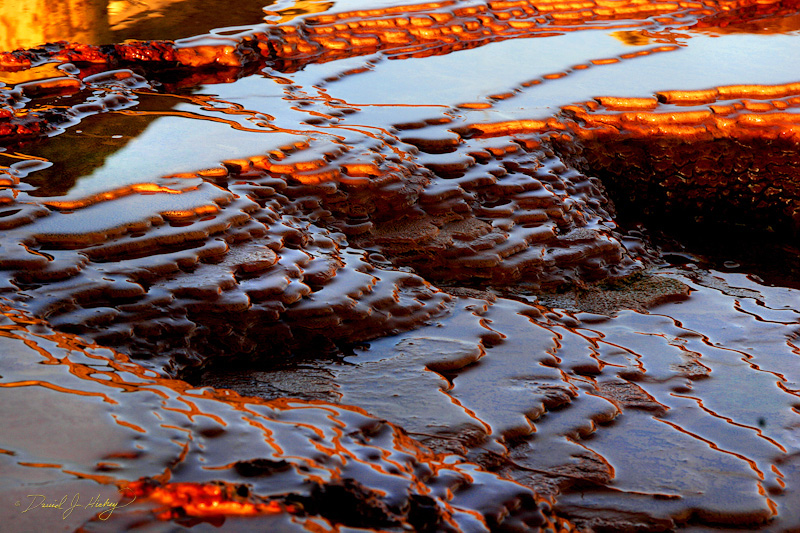 229 Setting Sun on Platform at Crystal Geyser II, Green River, UT