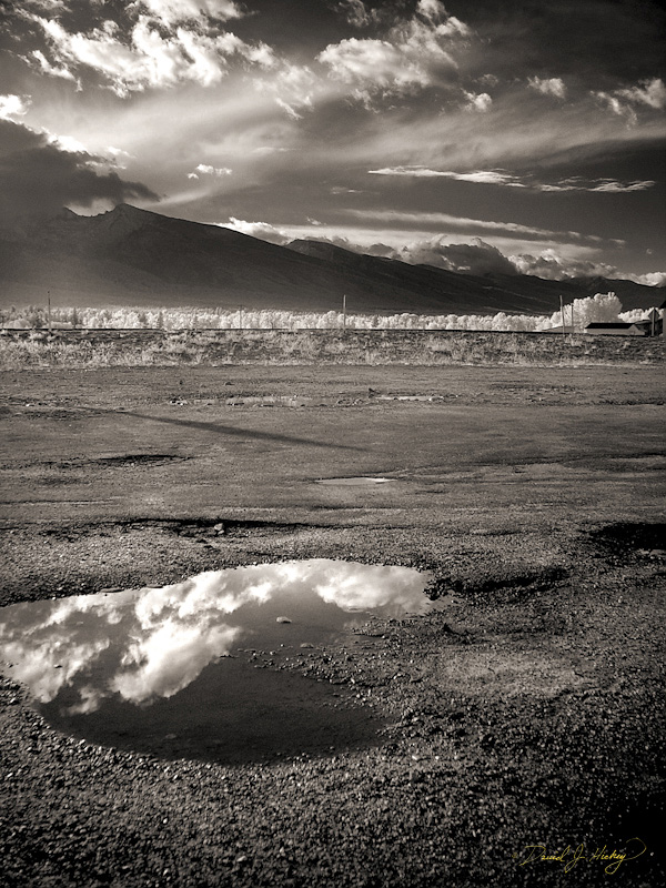646 Parking Lot Pothole in Infrared, near Lolo, MT