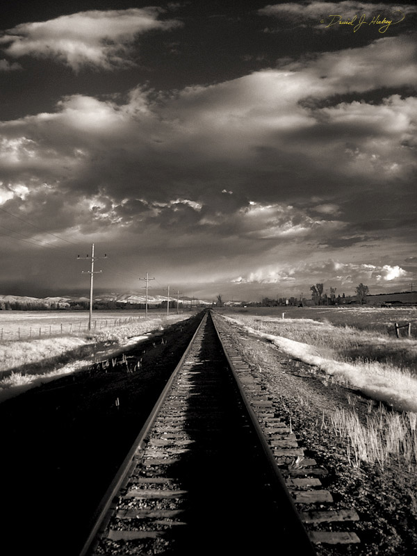 653 Railroad Tracks II in Infrared, near Lolo, MT