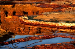 228 Setting Sun on Platform at Crystal Geyser, Green River, UT