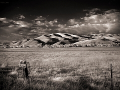 647 Pasture and Mountains in Infrared, near Lolo, MT